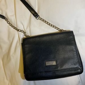 Kate Spade Black Leather Purse w/ Gold Chain